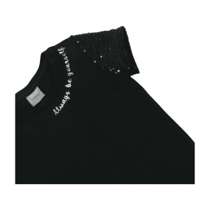 Blusa Manga Curta com Paetê nas Mangas 22354 – Two Colors
