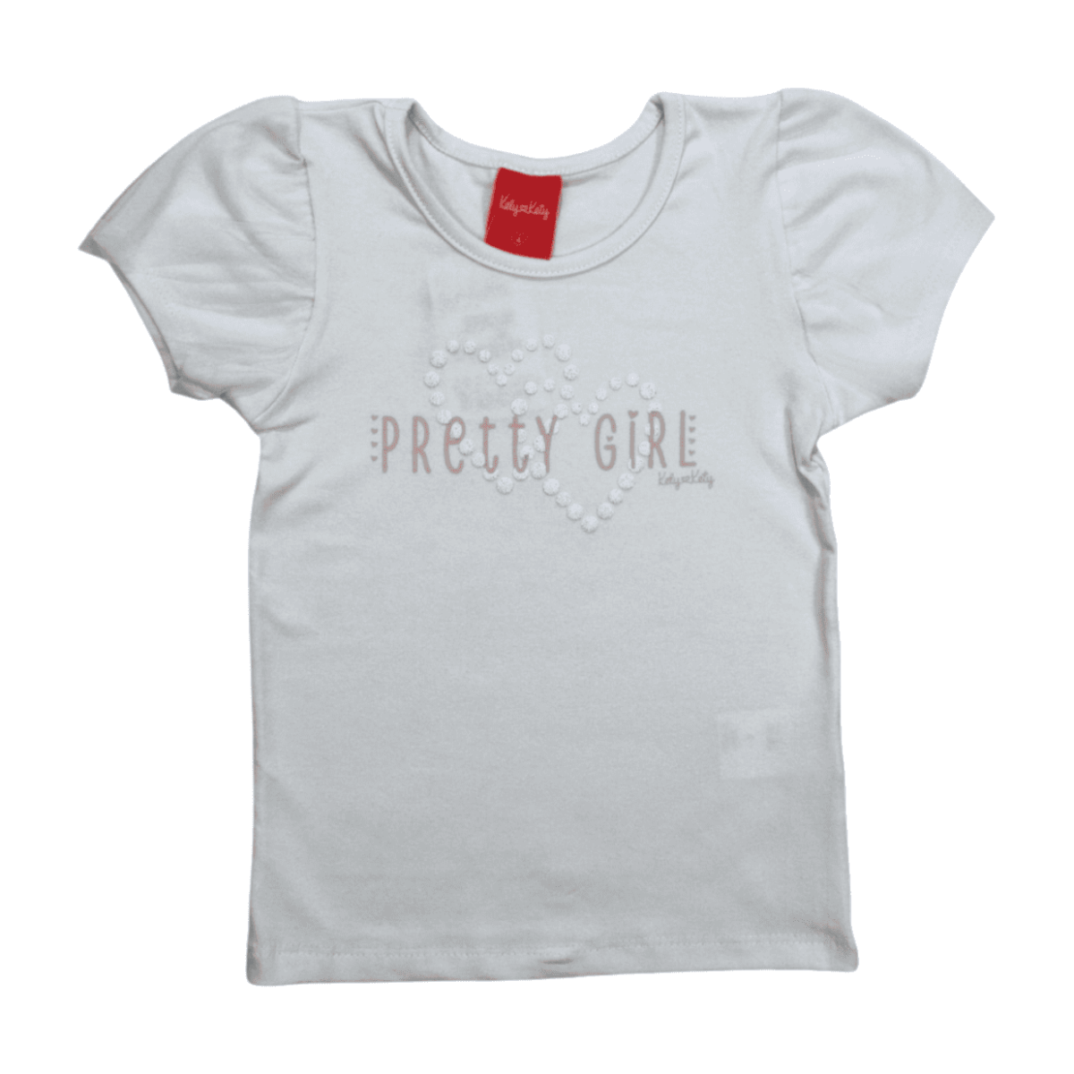 Blusa Manga Curta com Tule Estampada Corações 50438 – Kely Kety - Image 2