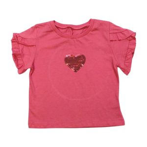 Blusa Manga Curta Coração Bordado Lantejoulas 04108 – Dila
