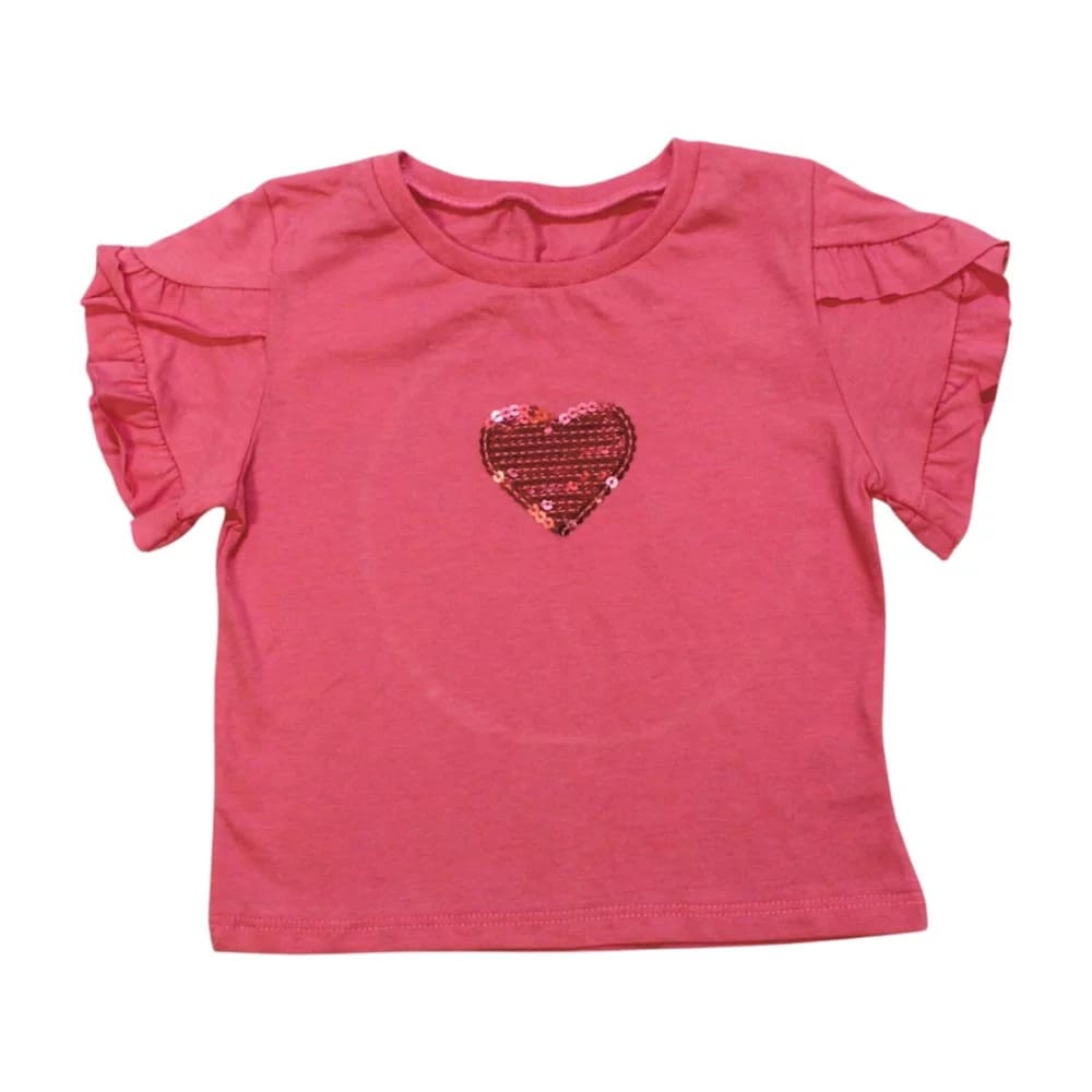 Blusa Manga Curta Coração Bordado Lantejoulas 04108 – Dila - Image 2