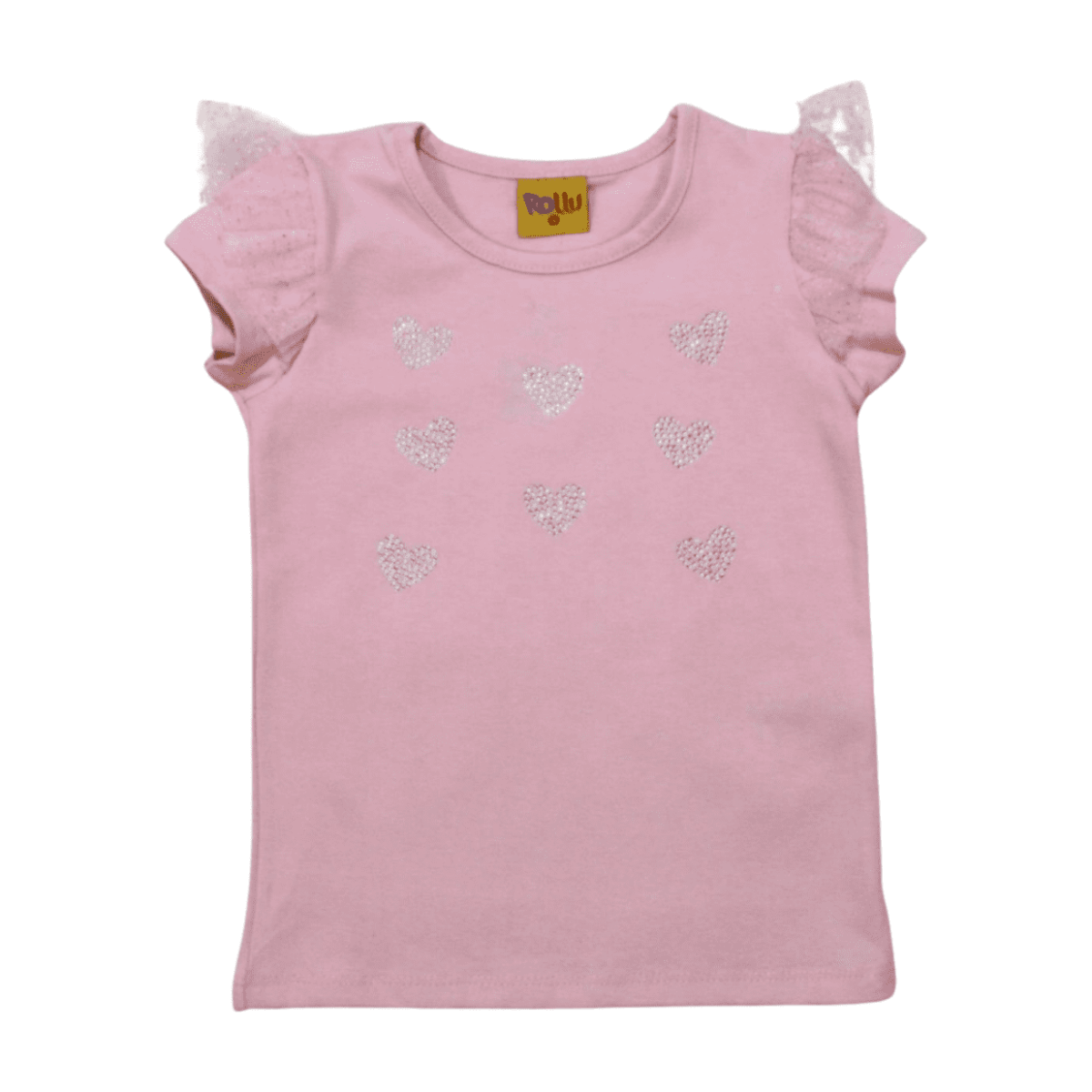 Blusa Manga Curta Estampa Corações com Strass 21134 – Rollu - Image 2