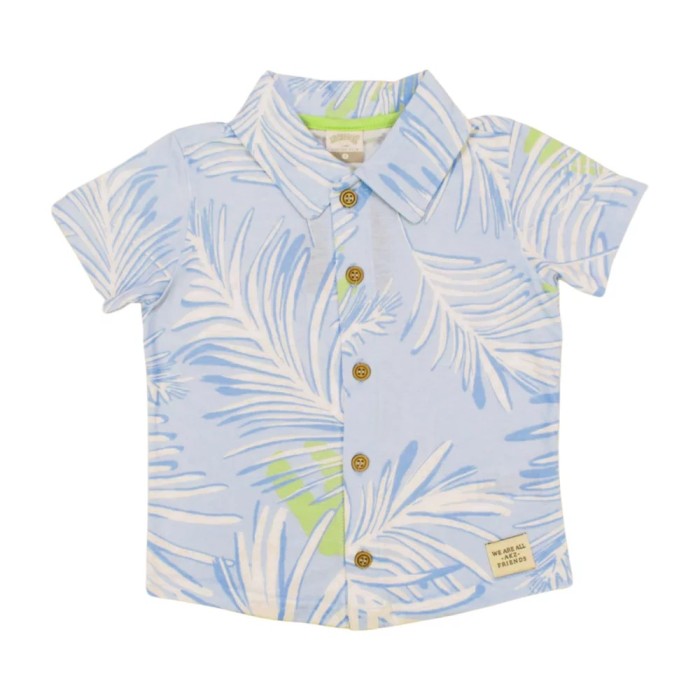 Camisa Manga Curta Malha Estampa Folhas 39695 – Alakazoo