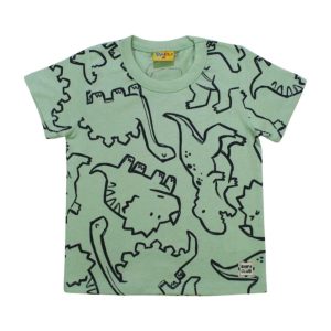 Camiseta Manga Curta Estampada Dinossauros 21202 – Rollu