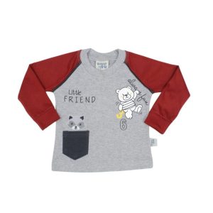 Camiseta Manga Longa Estampada Urso 6401 – Brincar é Arte