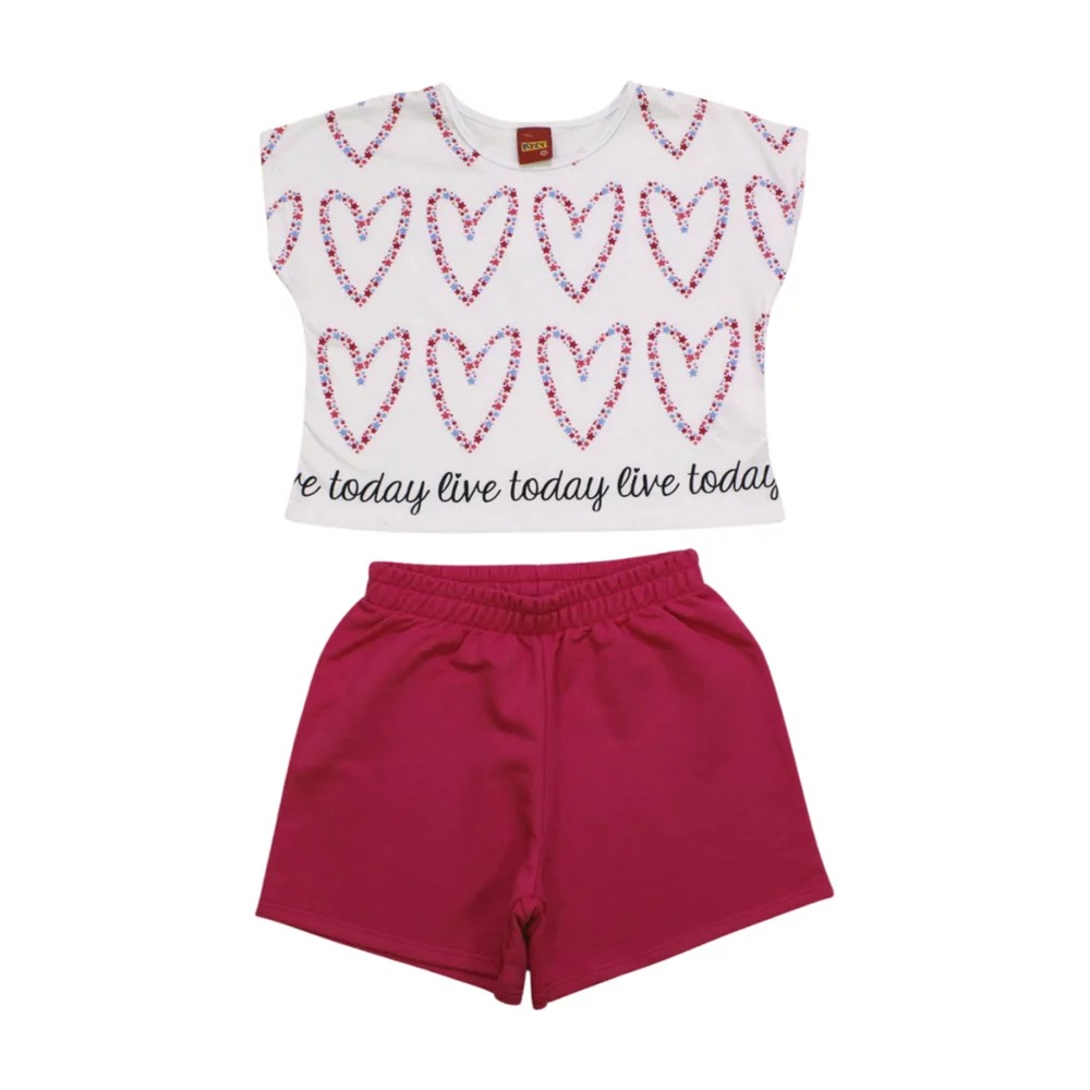 Conjunto Cropped e Shorts Moletinho 112617 – Kyly - Image 2