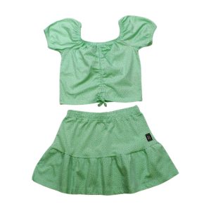 Conjunto Feminino Blusa e Saia Bolinhas 8705 – Livy