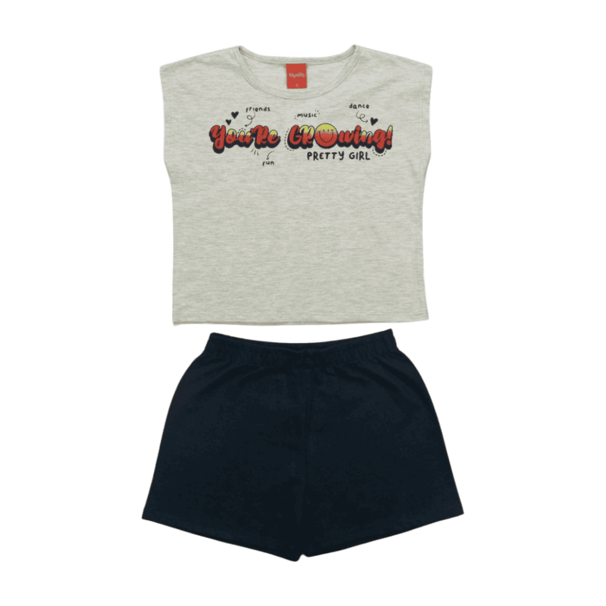 Conjunto Feminino Blusa Estampa Growing e Shorts Moletinho 50931 – Kely Kety - Image 2