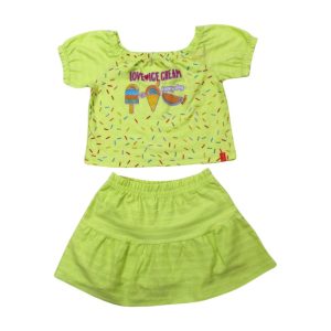 Conjunto Feminino Blusa Estampa Sorvete e Saia 43403 – Kely Kety