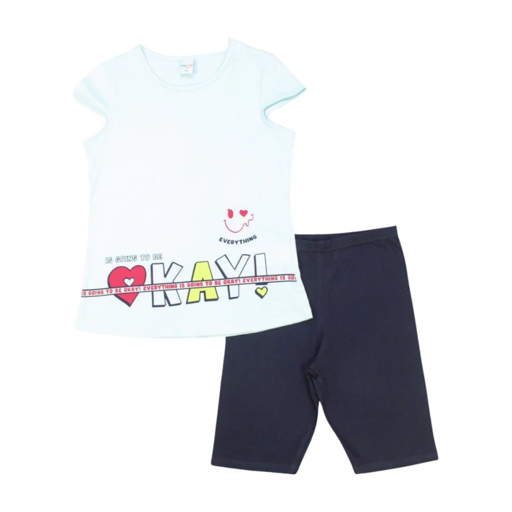 Conjunto Feminino Blusa Okay e Bermuda em Cotton 60290 – Alenice