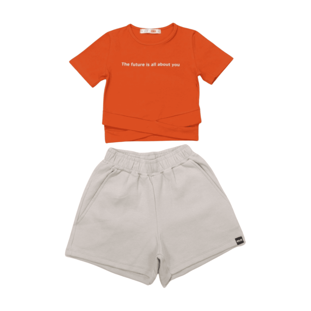Conjunto Feminino Blusa Transpassada e Shorts Moletinho 23344 – Modme - Image 2