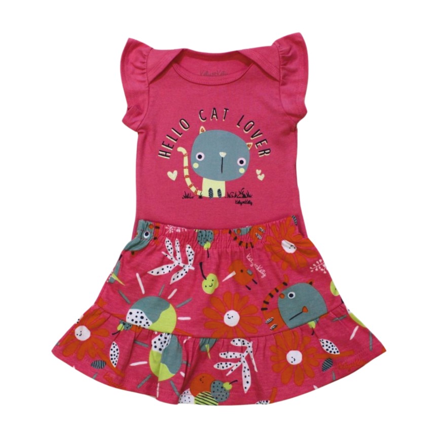 Conjunto Feminino Colan e Saia Estampada Cat 43120 – Kely Kety