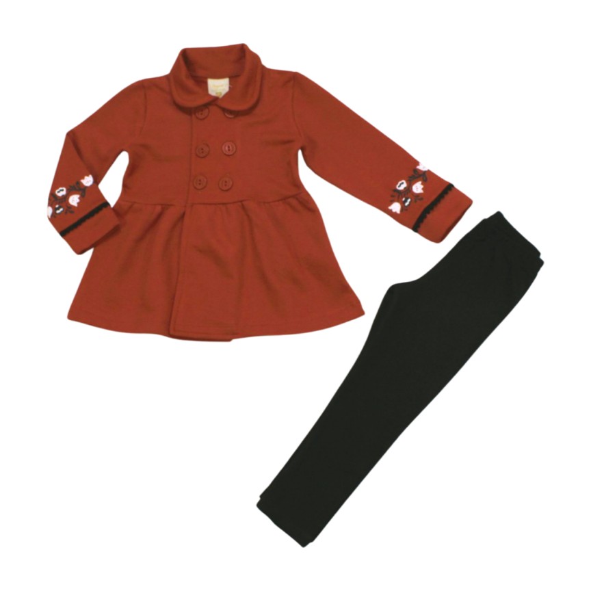 Conjunto Longo Blusa Mangas Bordada e Legging 27727 – Angerô - Image 2