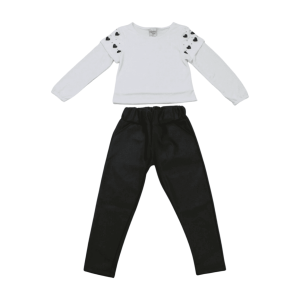 Conjunto Longo Feminino Blusa Corações e Calça Cirrê 2040 – Carol e Dani