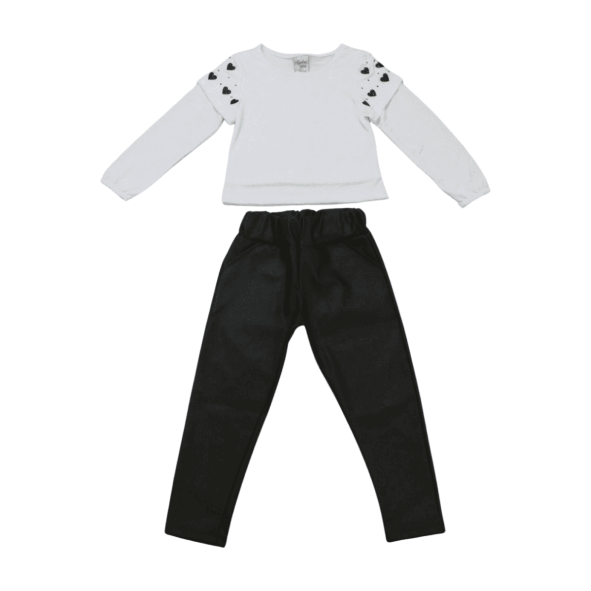 Conjunto Longo Feminino Blusa Corações e Calça Cirrê 2040 – Carol e Dani - Image 2