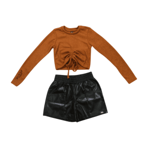 Conjunto Longo Feminino Blusa e Shorts Cirrê 2479 – itgirl