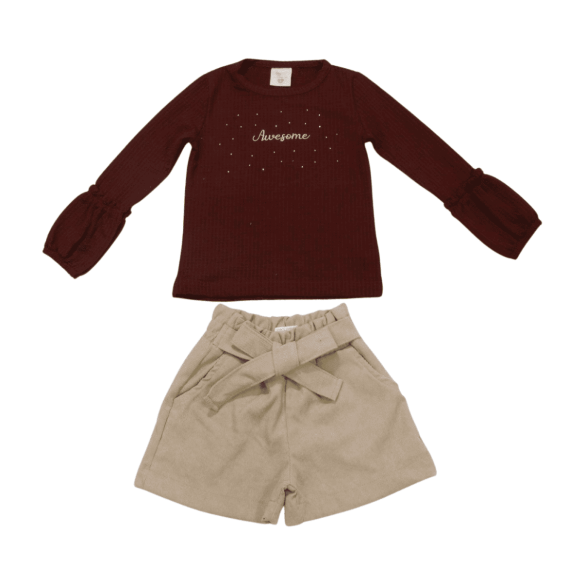 Conjunto Longo Feminino Blusa e Shorts Cotele 37048 – Angerô - Image 2