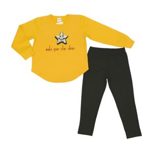 Conjunto Longo Feminino Blusão Moletom e Legging Molecotton Estrela 313271 – Rovitex