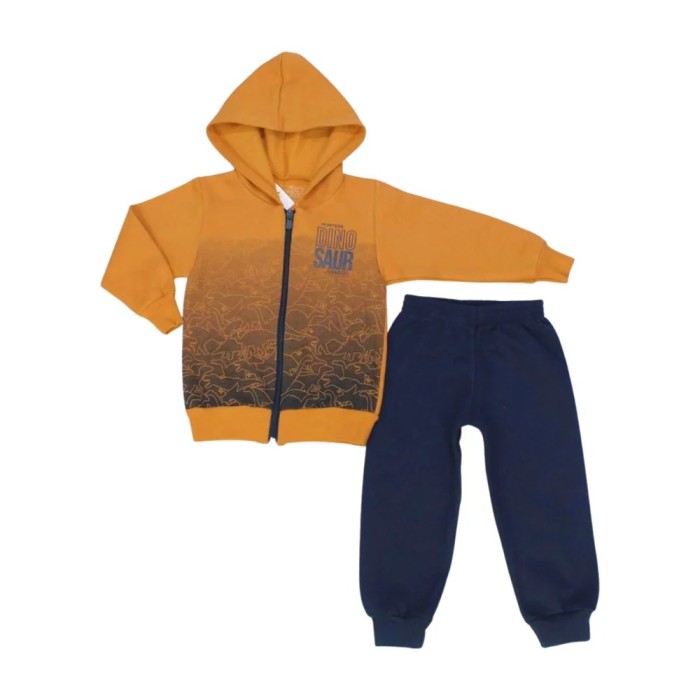 Conjunto Longo Masculino Moletom Aberto Estampado Dino 2250 – Bicho Bagunça - Image 2