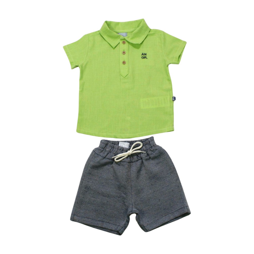 Conjunto Masculino Camisa e Bermuda Tecido 28644 – Angerô - Image 2