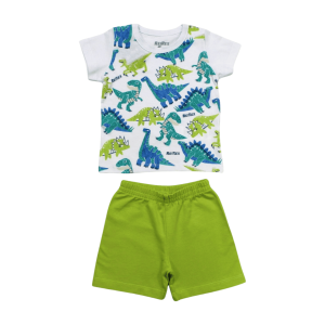 Conjunto Masculino Camiseta Estampa Dinos e Bermuda Moletinho 47002 – Rei Rex