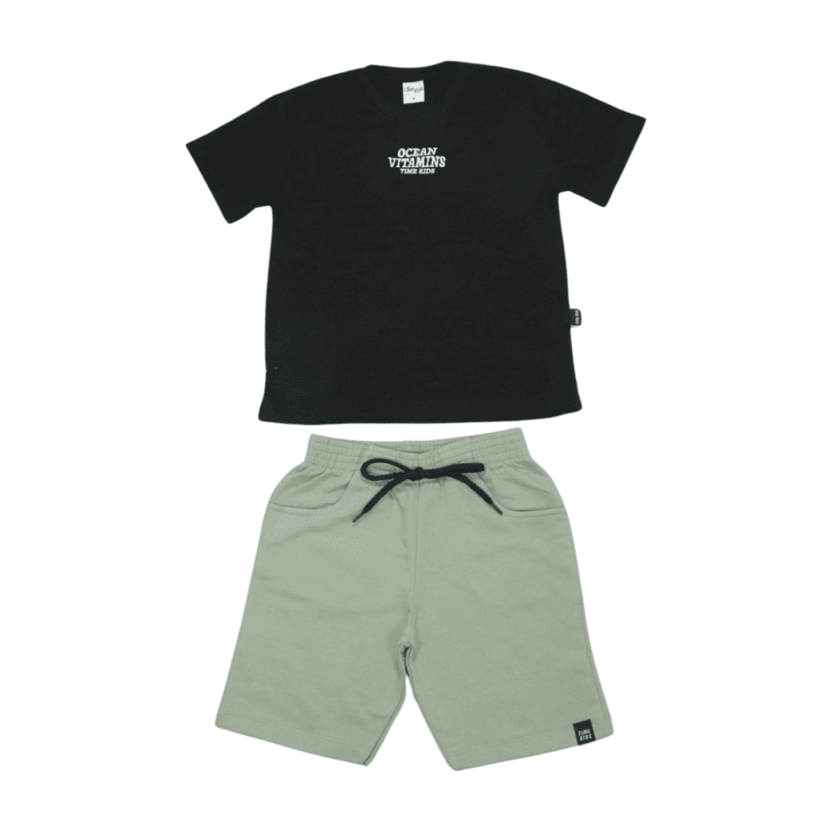 Conjunto Masculino Camiseta Estampa Ocean e Bermuda Moletinho 8874 – Time Kids - Image 2