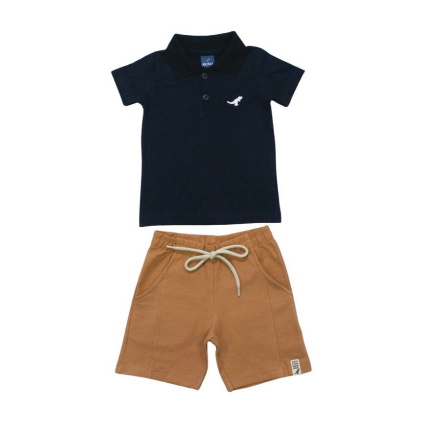 Conjunto Masculino Polo Bordada e Bermuda Sarja 45479 – Rei Rex - Image 2