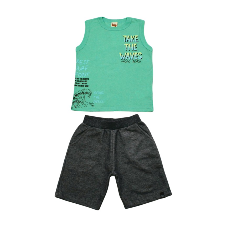 Conjunto Masculino Regata Waves e Bermuda Moletinho 8538 – Livy