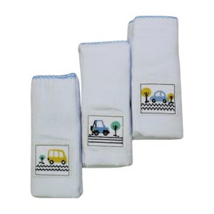 Kit de Boca Fralda com Bordados Sortidos 3 Peças 70cm x 70cm 1532  – Karinho