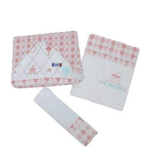 Kit Para Banho com Bordado Circus Loupiot 3Peças 3364 – Minasrey