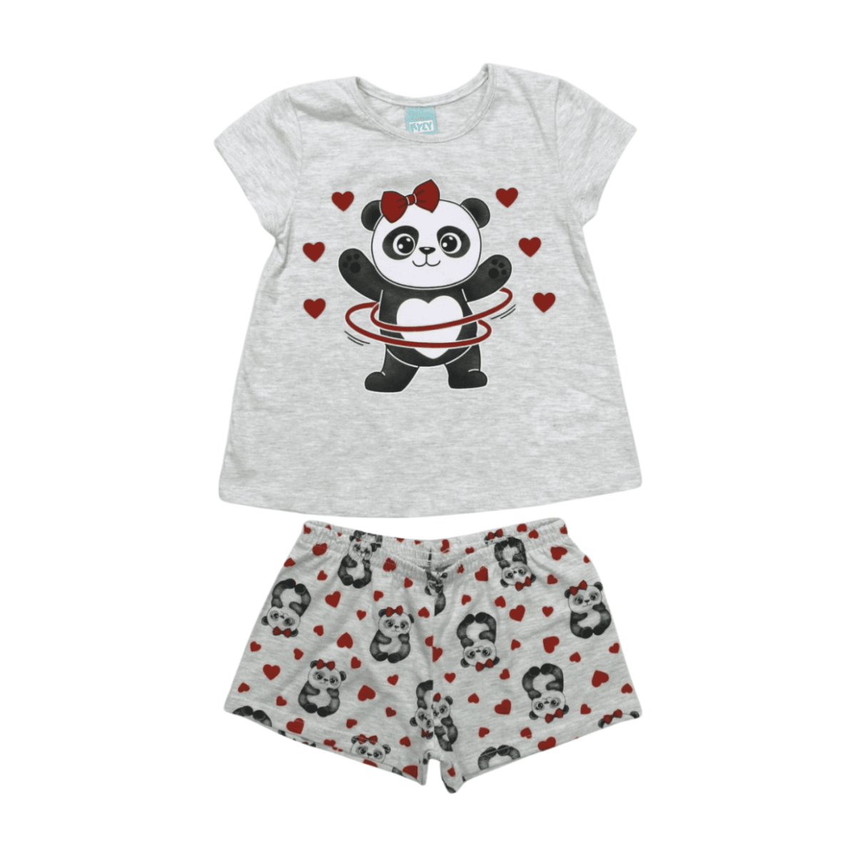 Pijama Malha Curto Feminino Estampa Panda Brilha no Escuro 1000439 – Kyly - Image 2