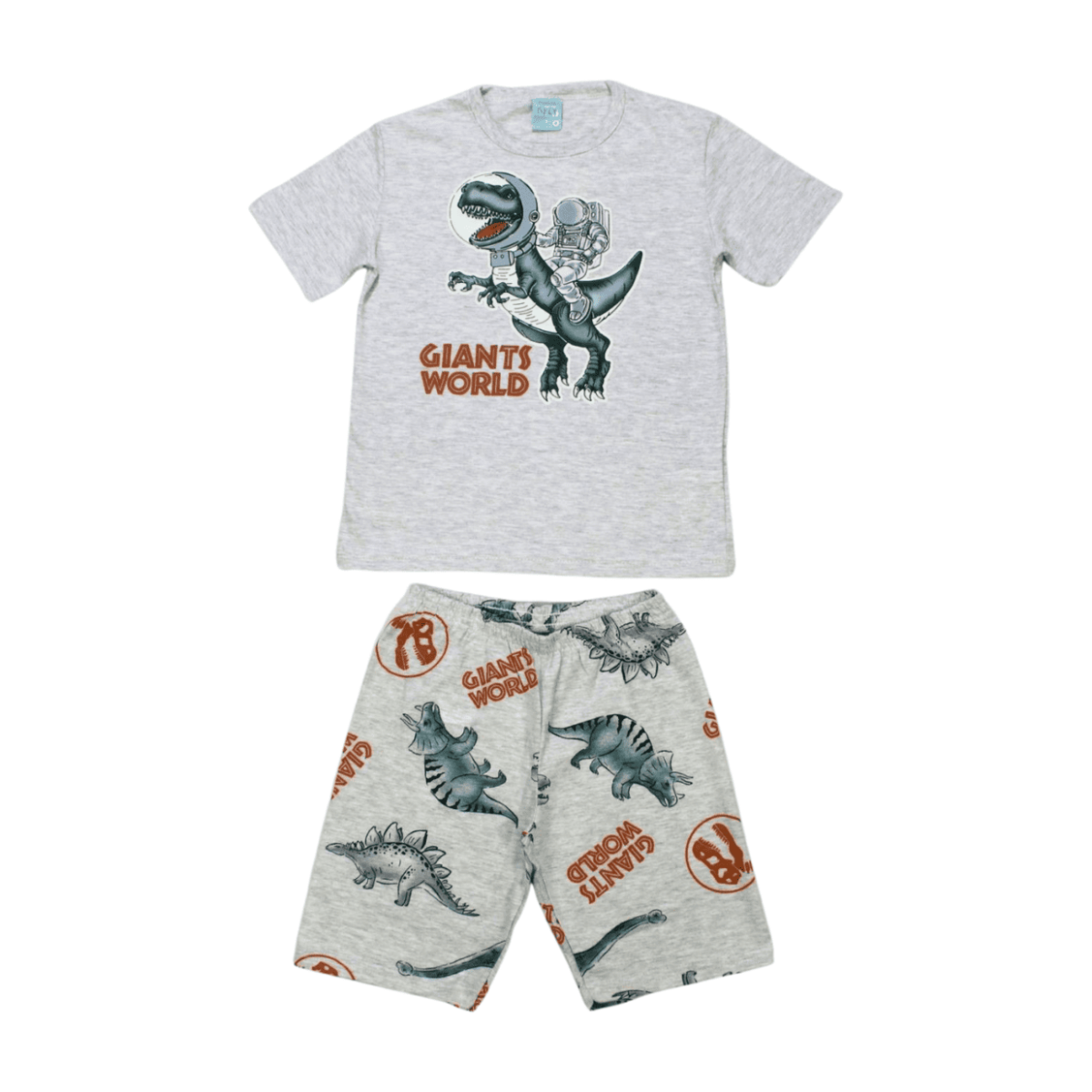 Pijama Malha Curto Masculino Estampa Dino Brilha no Escuro 1000653 – Kyly