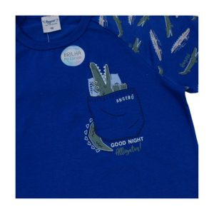 Pijama Malha Curto Masculino Estampa Jacaré Brilha no Escuro 00034 – Angerô