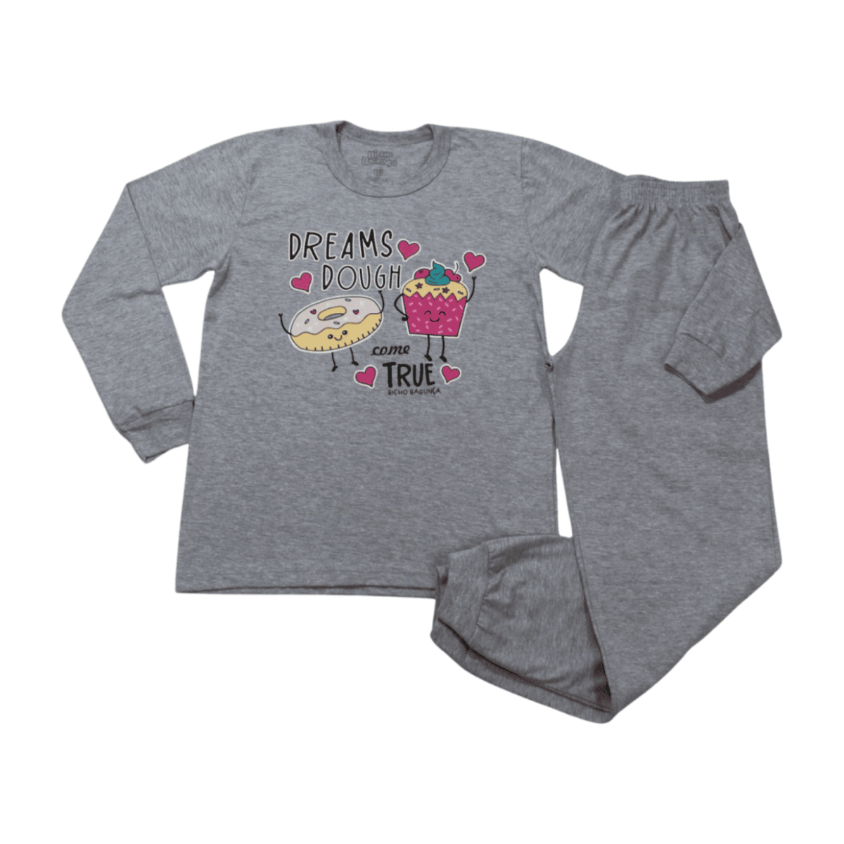 Pijama Malha Longo Feminino Estampa Dreams Brilha no Escuro 9284 – Bicho Bagunça - Image 2