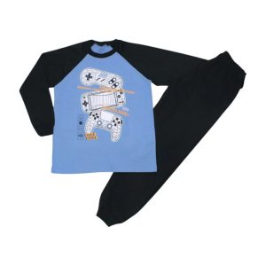 Pijama Malha Longo Masculino Estampa Controles Brilha no Escuro 9245 – Bicho Bagunça