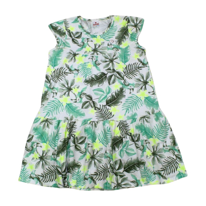 Vestido Manga Curta Estampado Folhas 41887 – Brandili - Image 2